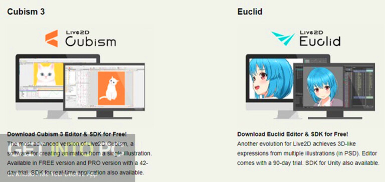 Live2D Cubism 3.2.0 and Euclid Editor 1.3.1 Free Download