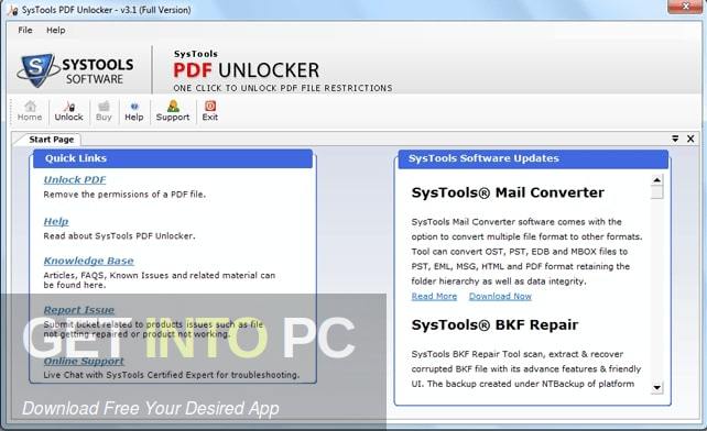 SysTools PDF Unlocker Free Download