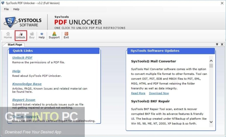SysTools PDF Unlocker Free Download