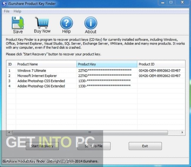 iSunshare Product Key Finder Free Download