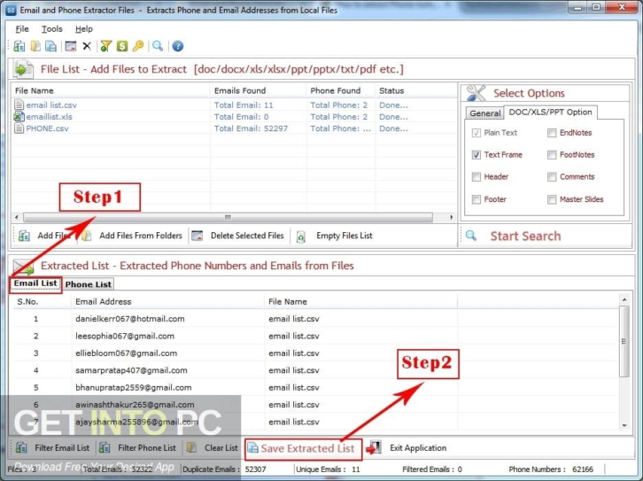 TechnoCom Email and Phone Extractor Files Free Download
