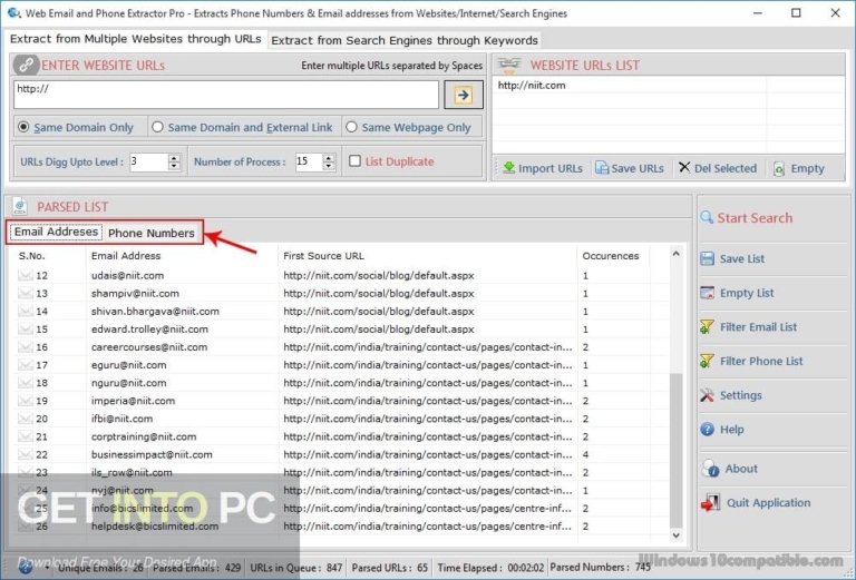 TechnoCom Email and Phone Extractor Files Free Download
