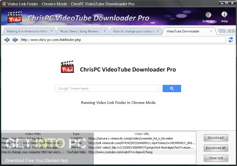 ChrisPC VideoTube Downloader Pro Free Download