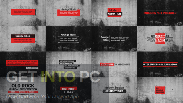 VideoHive – Grunge Opening Titles AEP Free Download