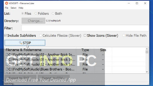 VovSoft Filename Lister Free Download