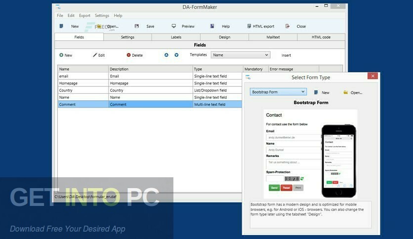 DA-FormMaker Professional Free Download