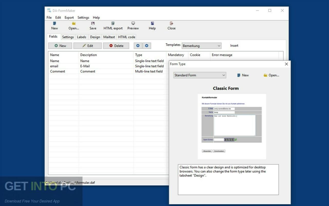 DA-FormMaker Professional Free Download
