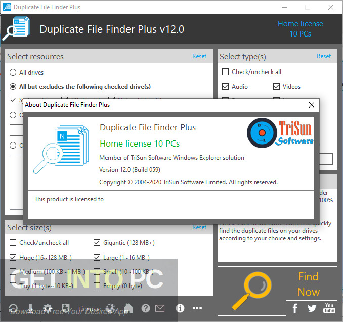 TriSun Duplicate File Finder 2021 Free Download
