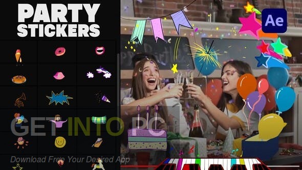 VideoHive – Animated Party Stickers After Effects Free Download