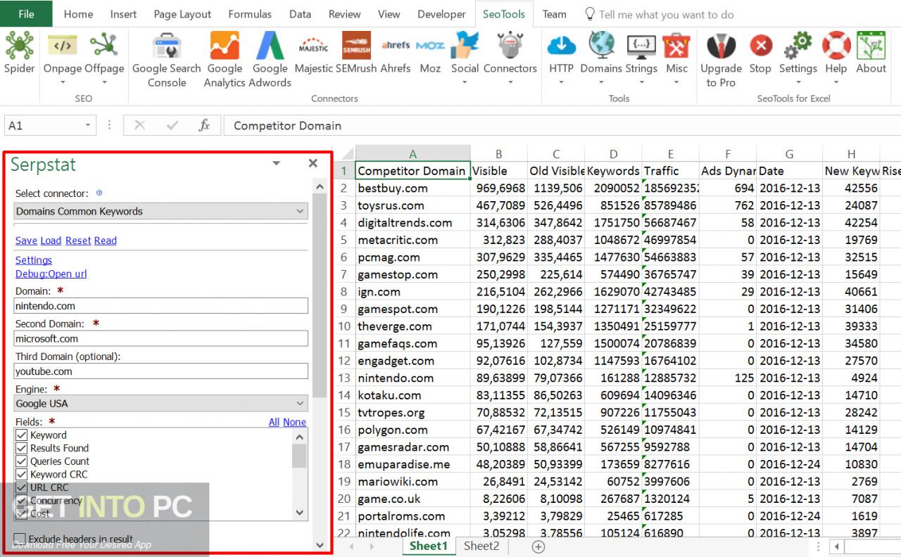 SeoTools for Excel Free Download