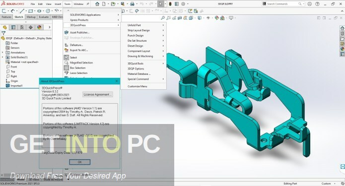 3DQuickPress for SOLIDWORKS 2012-2022 Free Download