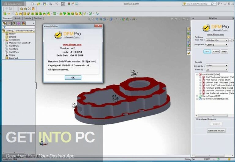 Geometric DFMPro for NX / SOLIDWORKS /WildFire / Creo 2021 Free Download