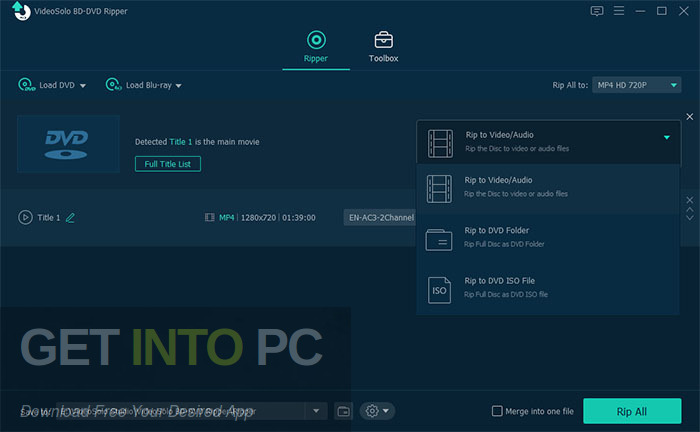 VideoSolo BD-DVD Ripper Free Download