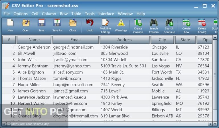 Gammadyne CSV Editor Pro Free Download