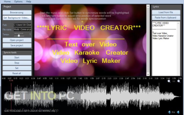Lyric Video Creator Professional 2022 Free Download