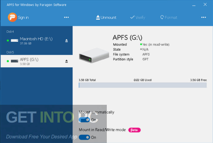 Paragon APFS for Windows 2022 Free Download