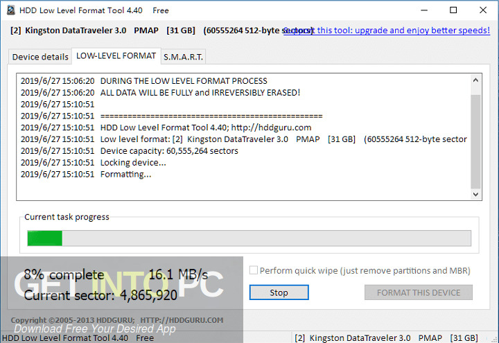 Disk Storage Low Level Format Pro Free Download