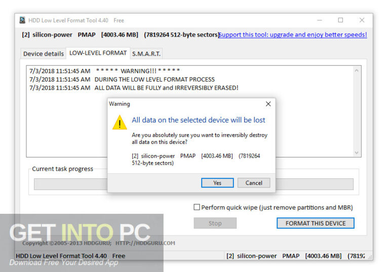 Disk Storage Low Level Format Pro Free Download