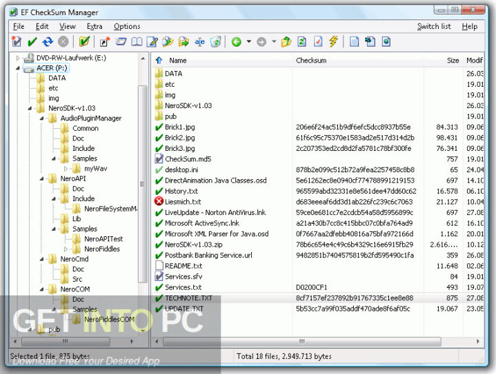 EF CheckSum Manager 2022 Free Download