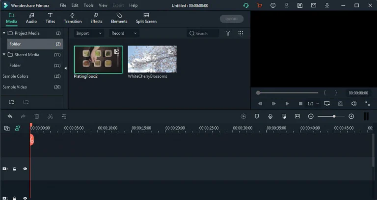 Filmora Interface