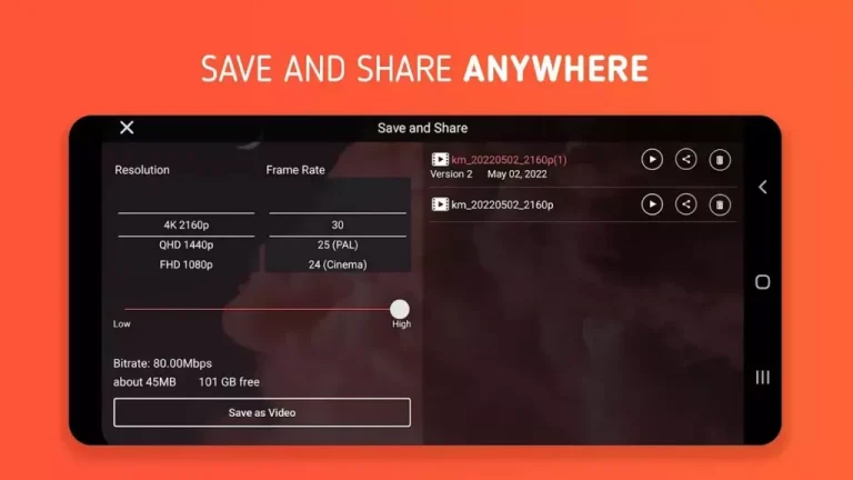 Kinemaster save & share video